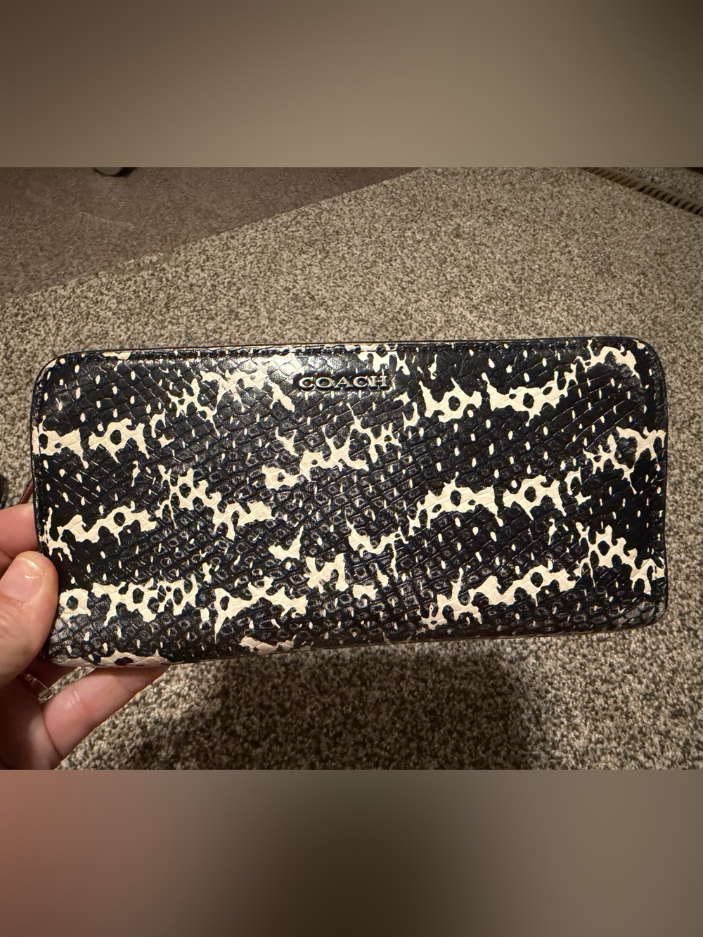 Coach Madison Two-Tone Python Embossed Leather Wallet
